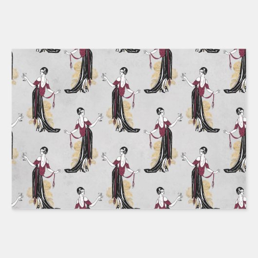 Parijs Wijnthema Inpakpapier Vel (Voorkant 2)