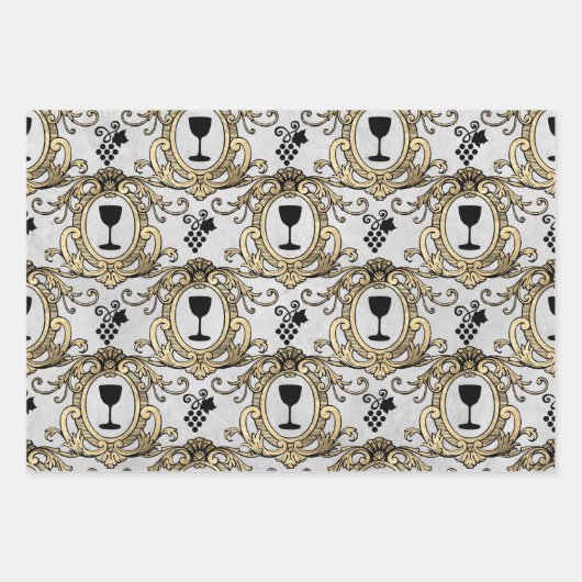 Parijs Wijnthema Inpakpapier Vel (Voorkant)