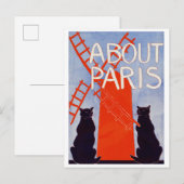  Parijs: Windmill Cats Briefkaart (Voorkant / Achterkant)