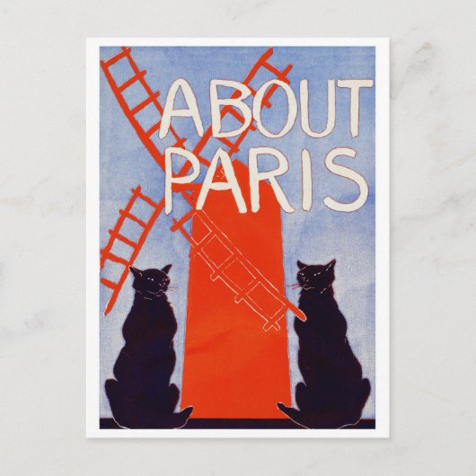  Parijs: Windmill Cats Briefkaart (Voorkant)