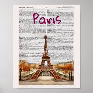 Parijs Woordenboek pagina art print
