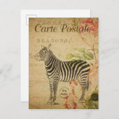 Parijs  Zebra Briefkaart (Voorkant / Achterkant)