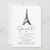 Parijs Zei ja minimalistische Franse bruidsdouche Kaart (Voorkant)