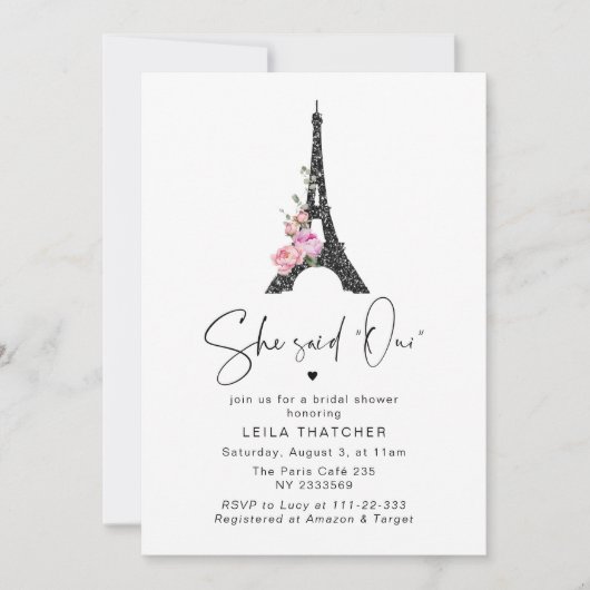 Parijs Zei ja minimalistische Franse bruidsdouche Kaart (Voorkant)