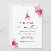 Parijs zei ze Oui Eiffeltoren Vrijgezellenfeest Kaart (Voorkant)