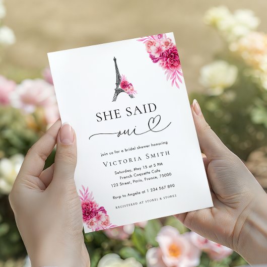 Parijs zei ze Oui Eiffeltoren Vrijgezellenfeest Kaart