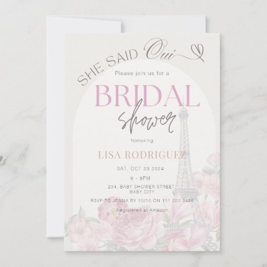 Parijs zei ze Oui France Vrijgezellenfeest Kaart (Voorkant)