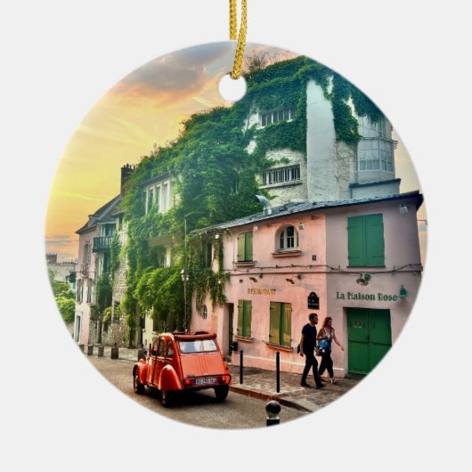 Parijs zonsondergang kerstboom decoratie (Voorkant)