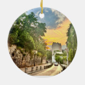 Parijs zonsondergang kerstboom decoratie (Achterkant)