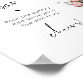 Parijs zwart roze Eiffeltoren bruids mimosa bar Poster (Hoek)