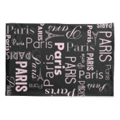 Parijs, zwart, roze, paris print kussensloop (Achterkant)