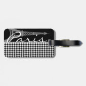 Parijs; Zwarte & Witte Houndstooth Bagagelabel (Achterkant horizontaal)