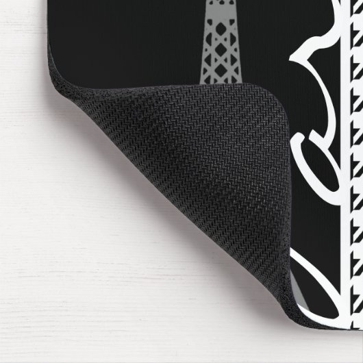 Parijs; Zwarte & Witte Houndstooth Muismat (Hoek)