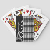 Parijs; Zwarte & Witte Houndstooth Speelkaarten (Achterkant)