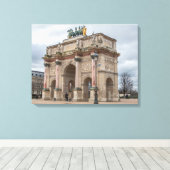 Parijse Arc du Carrousel uitzicht canvas print (Insitu (Houten vloer))