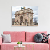 Parijse Arc du Carrousel uitzicht canvas print (Insitu (Woonkamer))
