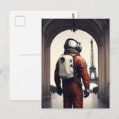 Parijse astronaut briefkaart (Voorkant / Achterkant)