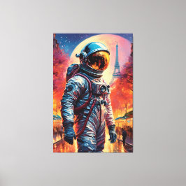 Parijse astronaut canvas afdruk