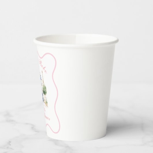 Parijse Baby shower Parijse Cafe Tea Party Papieren Bekers (Links)