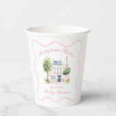 Parijse Baby shower Parijse Cafe Tea Party Papieren Bekers (Voorkant)