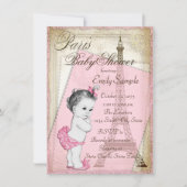Parijse Baby shower roze en goud Kaart (Voorkant)