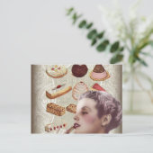Parijse bakkerij cupcake gebak retro koekjes briefkaart (Staand voorkant)