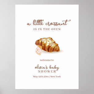 Parijse Bakkerij Pastry Croissant Baby shower Welk Poster