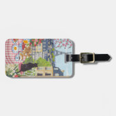 Parijse Balkon Kat Eiffeltoren Reis Bagage Label (Voorkant horizontaal)