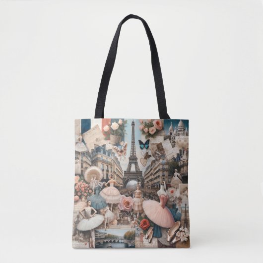 Parijse Ballet Charm Canvas tas (Voorkant)