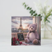 Parijse Beer zwangerschapsaankondiging Kaart (Staand voorkant)