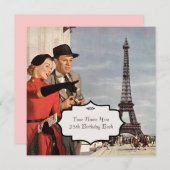 Parijse bezienswaardigheden vintage kaart (Voorkant / Achterkant)