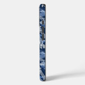 Parijse Blauwe Toile patterned stof Case-Mate iPhone Case (Achterkant / Links)