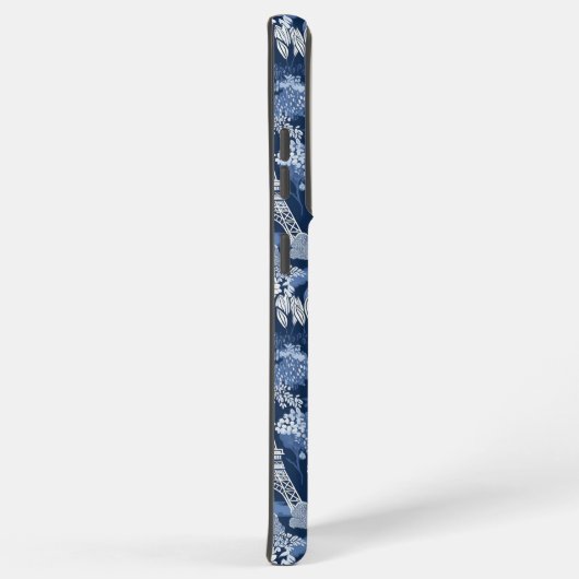 Parijse Blauwe Toile patterned stof Samsung Galaxy Hoesje (Rechterkant)