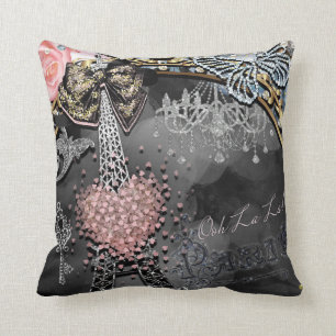 Parijse Bling Glamour Glitters Frankrijk Meisjesac Kussen