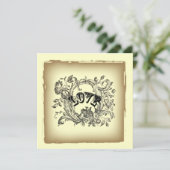 Parijse bloei wervelt Victoriaans vrijgezellenfees Kaart (Staand voorkant)