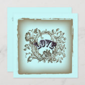 Parijse bloei wervelt Victoriaans vrijgezellenfees Kaart (Voorkant / Achterkant)