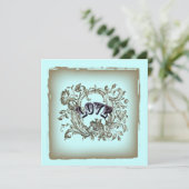 Parijse bloei wervelt Victoriaans vrijgezellenfees Kaart (Staand voorkant)