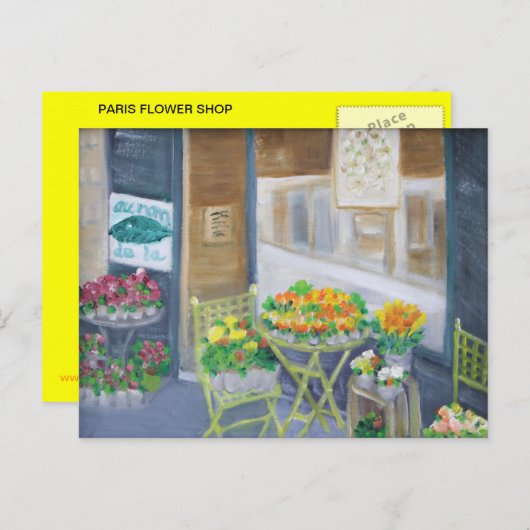 PARIJSE BLOEMENWINKEL BRIEFKAART (Voorkant / Achterkant)