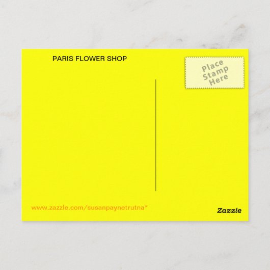 PARIJSE BLOEMENWINKEL BRIEFKAART (Achterkant)