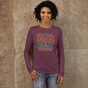 Parijse Bloom Love Symphony met lange mouwen Tri-Blend Shirt
