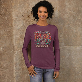 Parijse Bloom Love Symphony met lange mouwen Tri-Blend Shirt