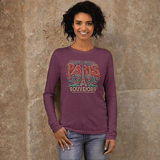 Parijse Bloom Love Symphony met lange mouwen Tri-Blend Shirt