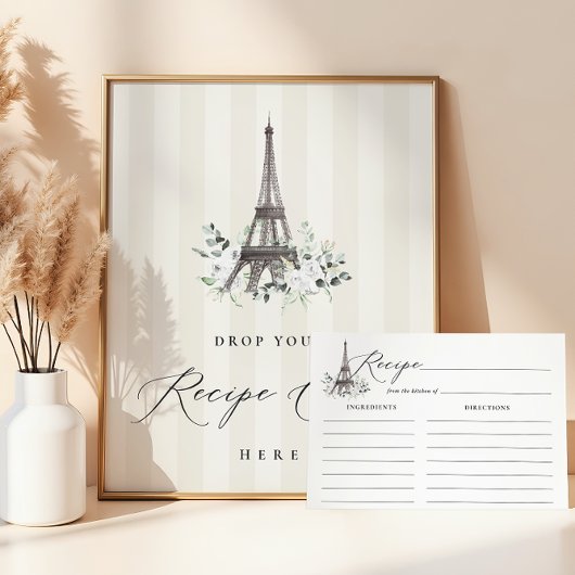 Parijse Bloom Vrijgezellenfeest Recept Kaart Teken Poster