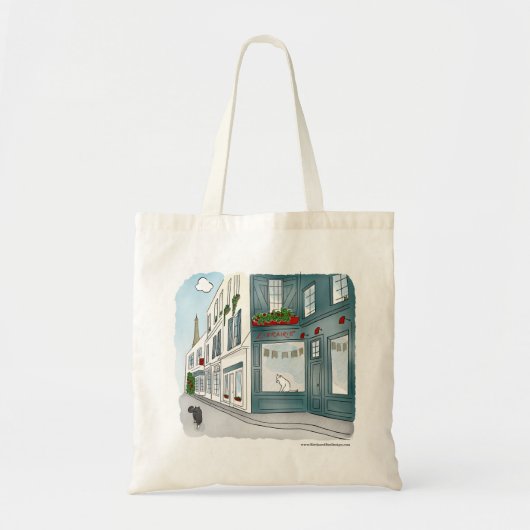 Parijse boekwinkel Cats Canvas tas (Voorkant)