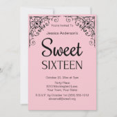 Parijse boetiek roze zwart zoet zestien kaart (Voorkant)