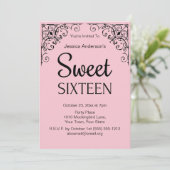 Parijse boetiek roze zwart zoet zestien kaart (Staand voorkant)