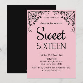 Parijse boetiek roze zwart zoet zestien kaart