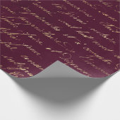 Parijse Bourgogne en goudkalligrafie Cadeaupapier (Hoek)