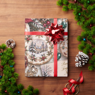 Parijse Bourgogne Smaragd Kerstmis Cadeaupapier
