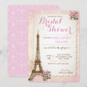  Parijse bruidsdoucheuitnodigingen Kaart (Voorkant / Achterkant)